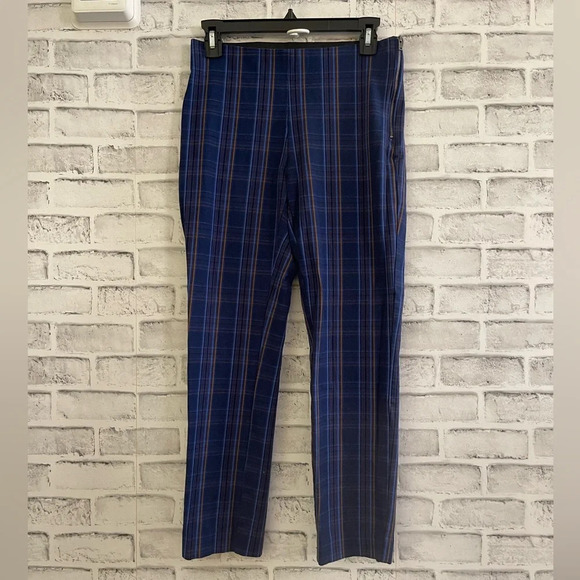 a new day Pants - Women’s A New Day blue plaid pull-on pants ankle length Size 4